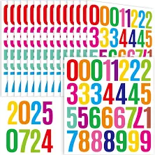 15 Sheets Number Stickers 1-10, 2 Inch Vinyl Number Stickers