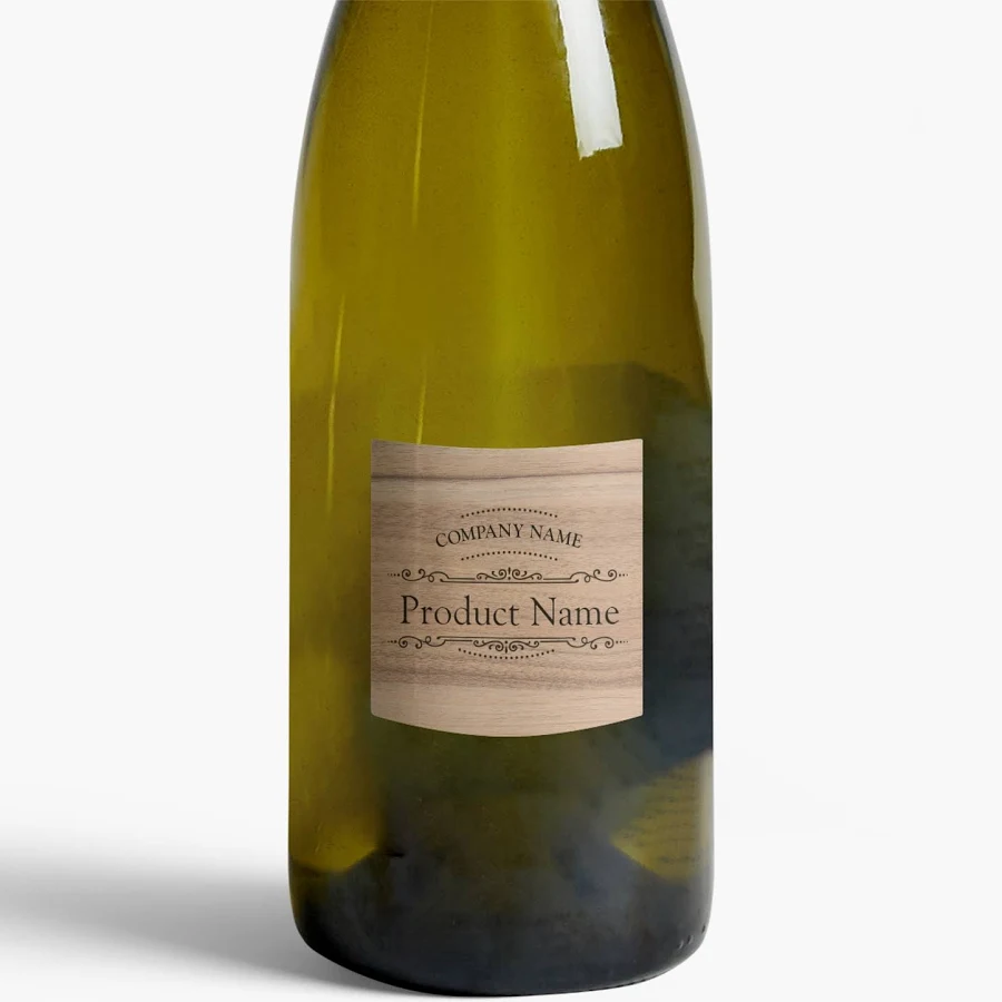 Custom Wine Labels | 2” x 2” | Brown, Gray and Cream | VistaPrint | Design: Brown, Minimal