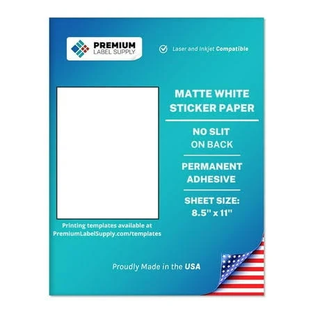 Premium Label Supply White Sticker Full Sheet Shipping Labels