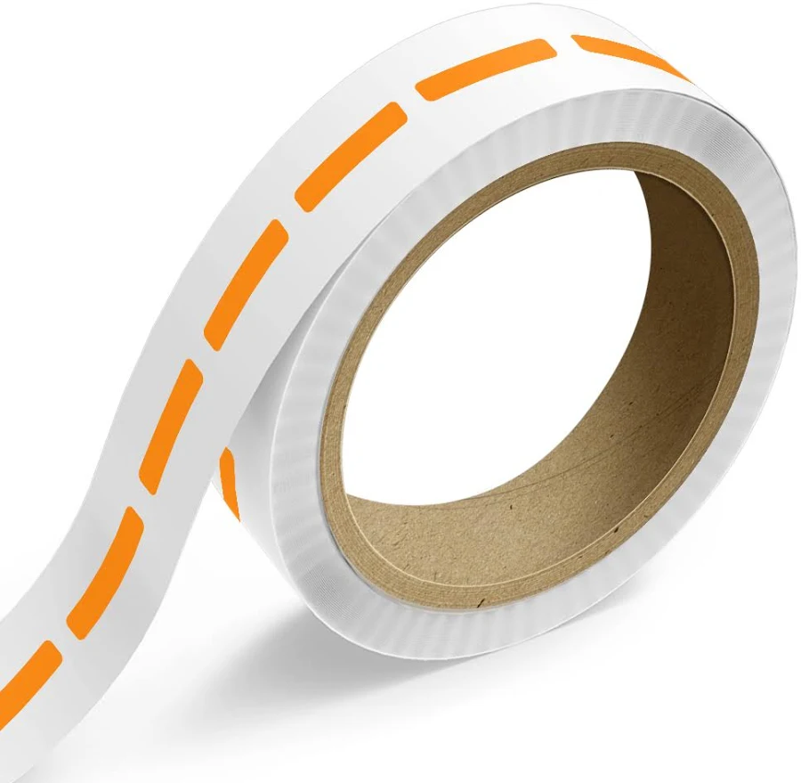 1/2 x 2 1/2 Inch Roll of Rectangle Labels - Bright Adhesive - Neon Orange - 125 Pack