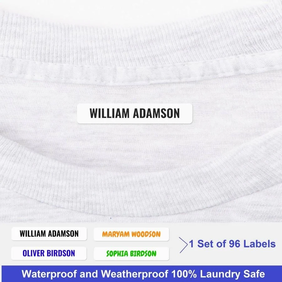 Personalised Stick On Name Labels for Clothes
