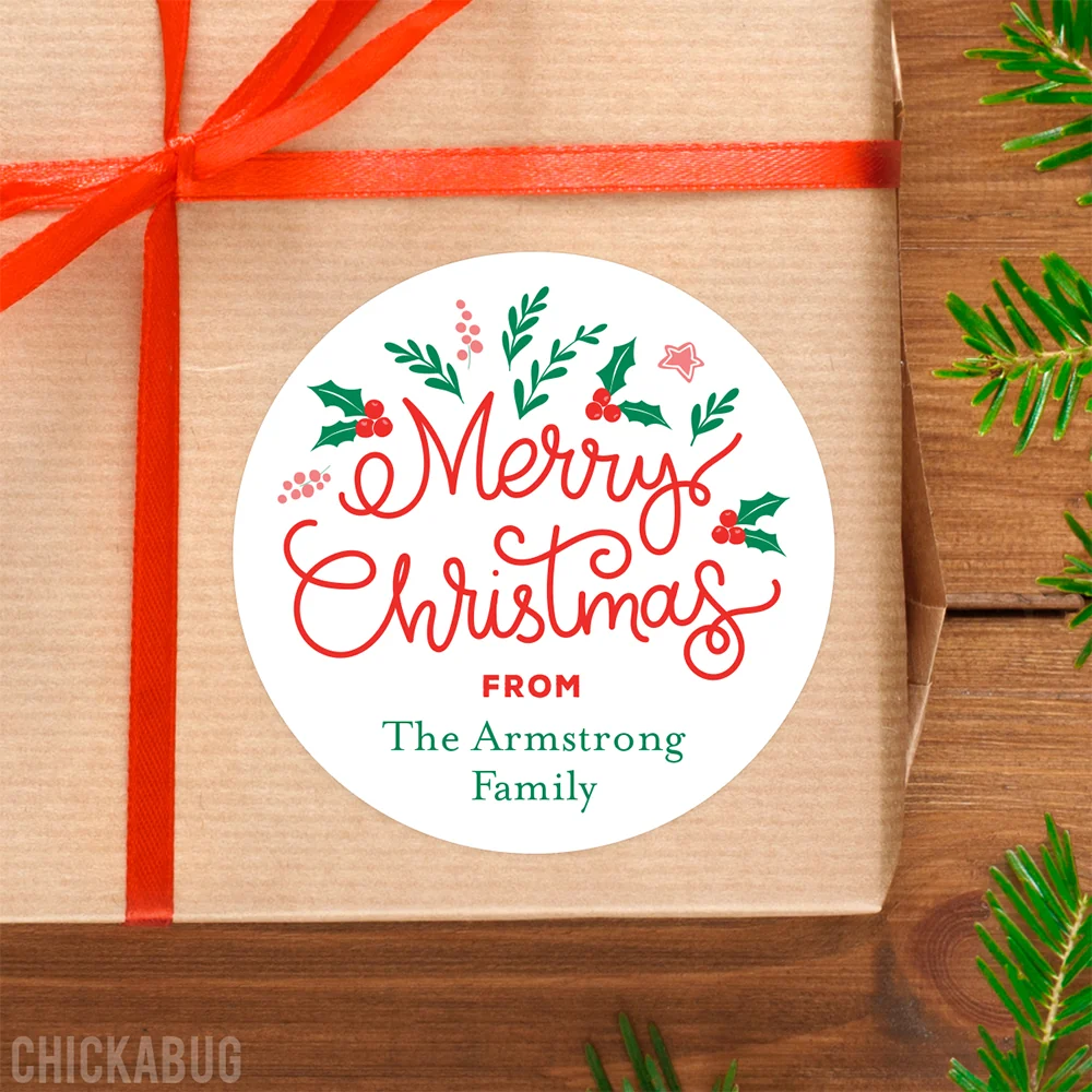 Handwritten Merry Christmas Gift Labels