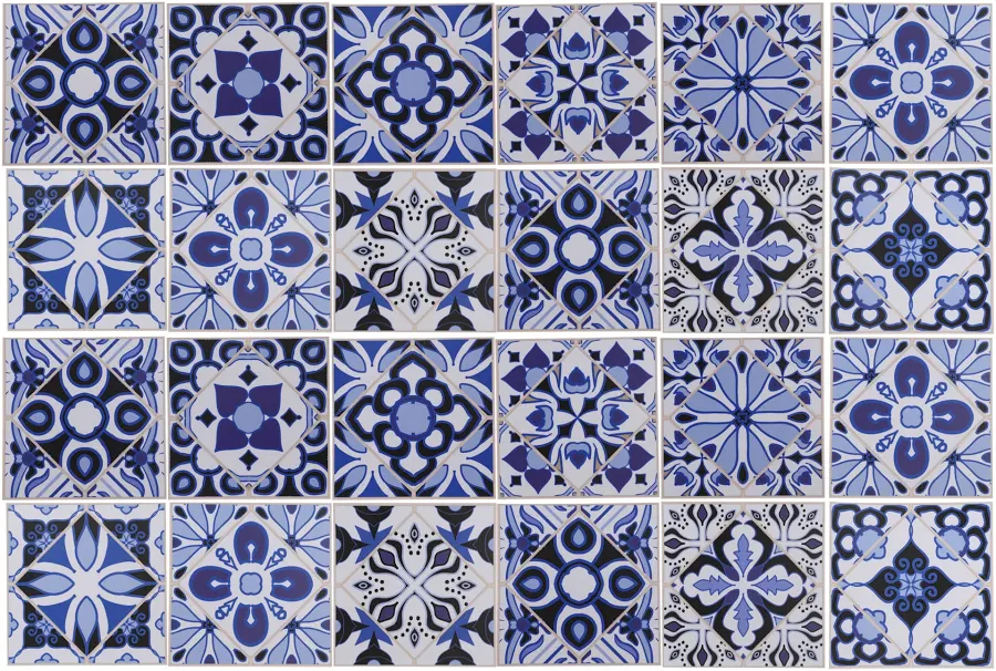 Unique Bargains 24pcs Tile Stickers Wall Tile Stickers PVC Tile Stickers Tiles Self-Adhesive Wallpaper Waterproof Wall Sticker 5.91 Inchx5.91 Inch