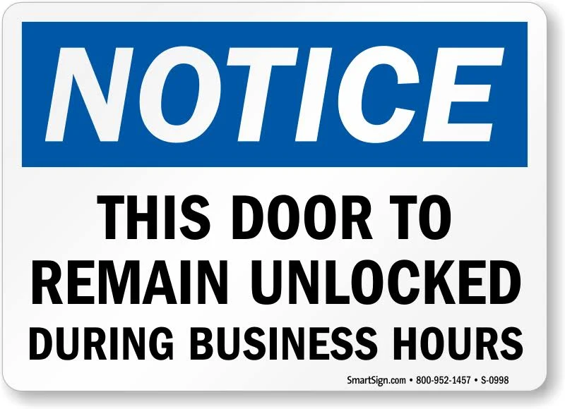 Business Hours Signs Adhesive Polyester Labels, 5"x3.5"