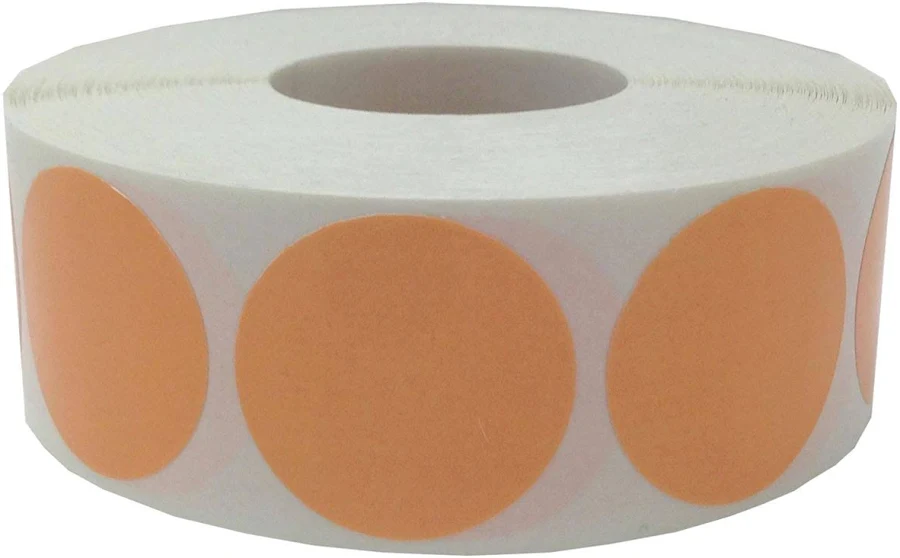 Peach Colored Labels 1" Round QTY 500 | Wholesale Labels | InStockLabels