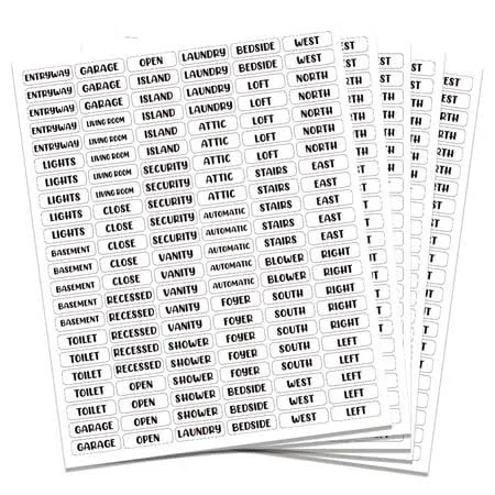 Pvc Self-Adhesive Stickers Writable Label Stickers Rectangle Word 175x220mm 132pcs/sheet 5sheets/set