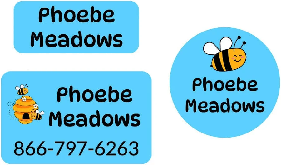 Name Bubbles Personalized Clothing Labels Pack Bee