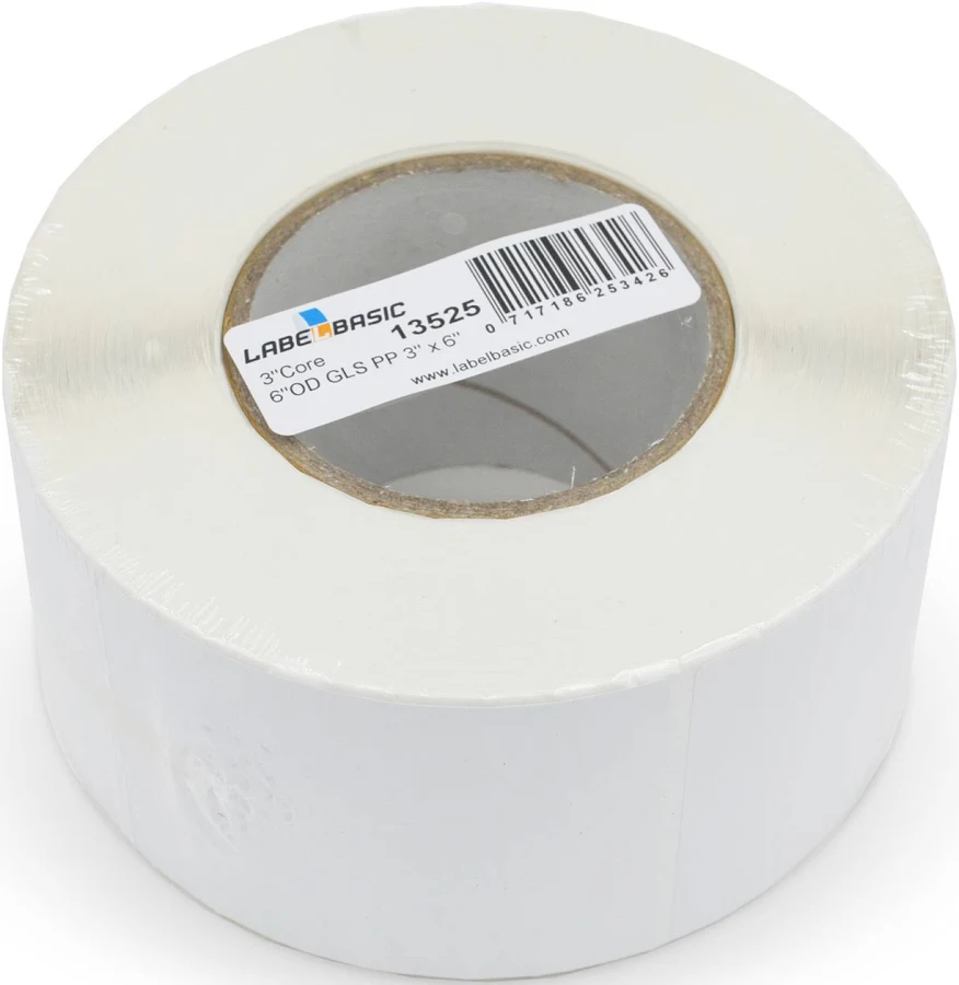3" x 6" Glossy Polypropylene Label Rolls for Afinia L502