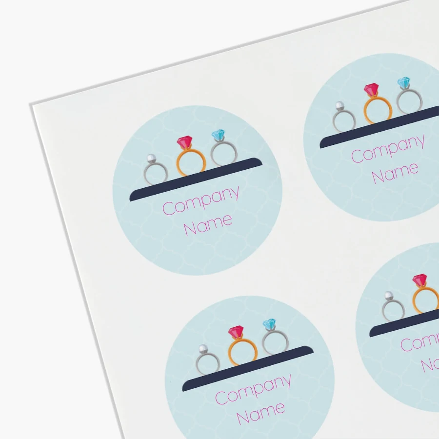 Custom Product Labels on Sheets | 1"x1" | Gray, White and Blue | VistaPrint | Design: Gray, Modern & Simple, Jewelry, Retail, Styles & Themes