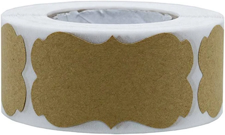 300 Pcs Kraft Paper Stickers Packaging Sealing Labels Adhesive Stickers Gift Tag Stickers Glass Bottle Labels Mason Jars Candle Containers
