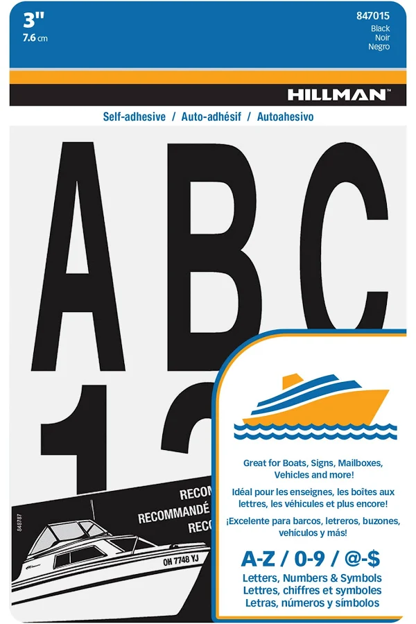 Hillman - 2 in. White Vinyl Self-Adhesive Letter and Number Set - 0-9, A-Z - 205 pc