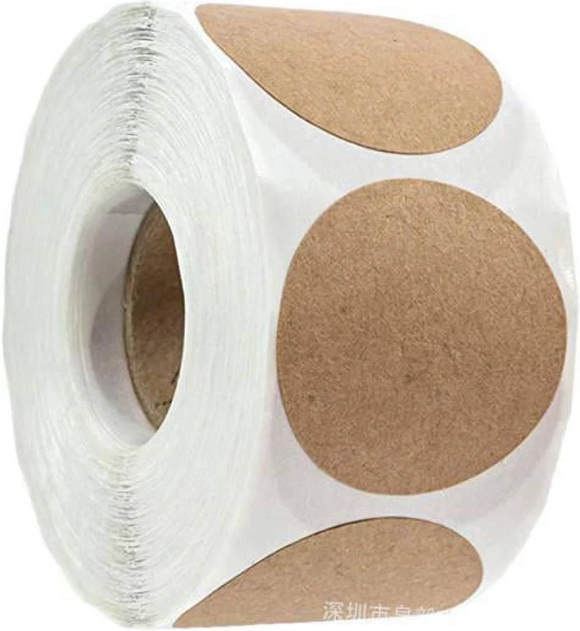 Milageto Eco-Friendly Round Kraft Stickers Pack of 500 Labels for DIY Projects 4 Pcs