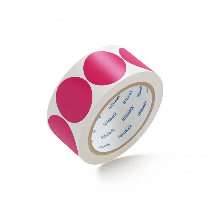 TOTALPACK 2" Pink Inventory Circle 1000 Labels per Roll