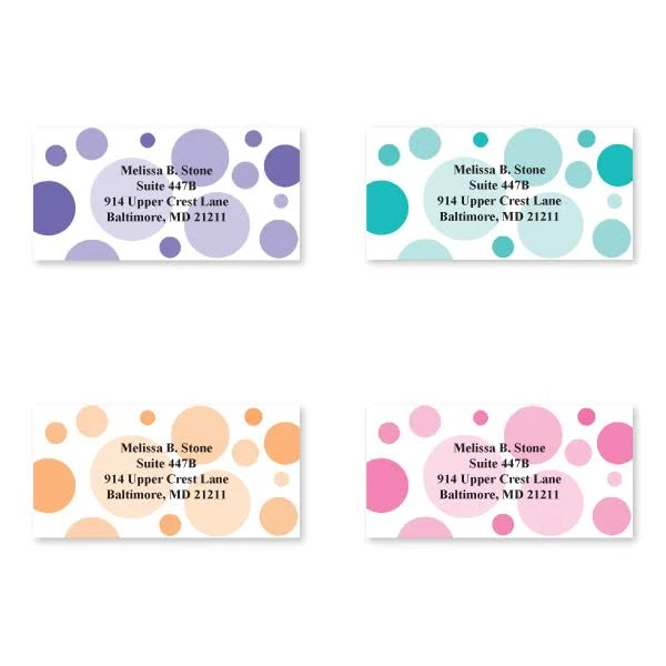 Dynamic Dots Assorted Sheeted Personalized Custom Return Address Labels