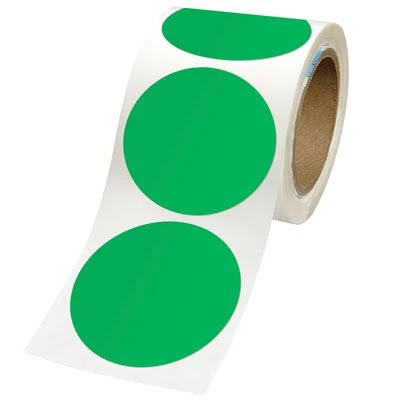 Seton Blank Roll Form Labels in Green 1 in Dia | Vinyl
