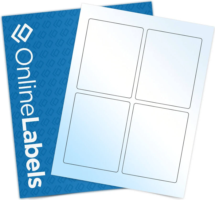 3.5" x 4.5" White Gloss Laser Wine Labels