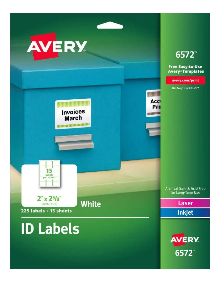 Avery?? ID Labels Permanent Adhesive 6572