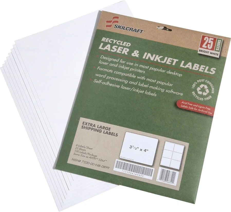 SKILCRAFT Extra Large Shipping Label