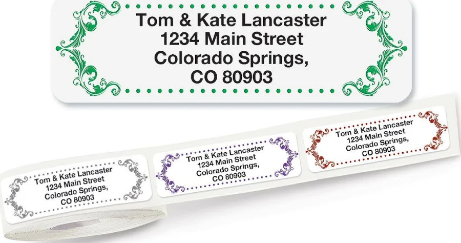 Flourish Rolled Address Labels - Roll of 250