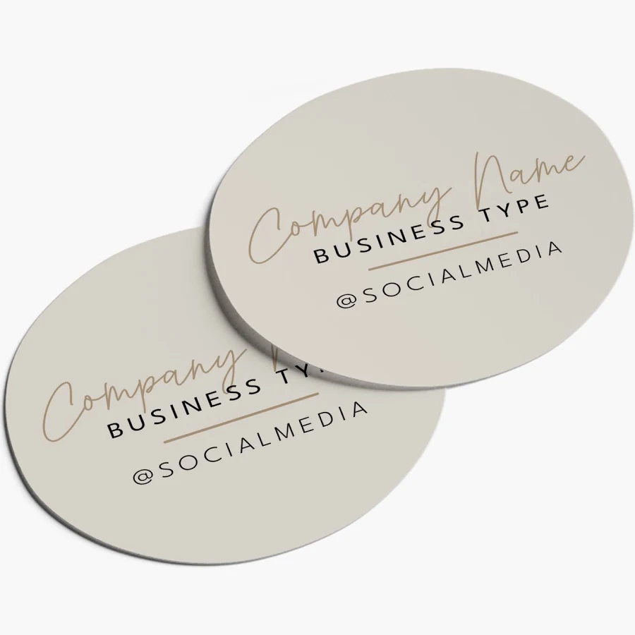 Custom Circle Stickers | 2" x 2" | Gray, White and Cream | VistaPrint | Design: Gray, Minimal, Elegant