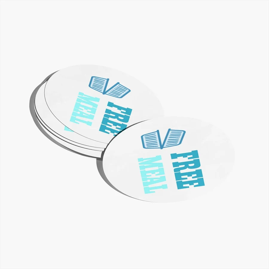 Custom Soft Touch Stickers | 1"x2" | White, Gray and Cream | VistaPrint | Design: White, Food & Beverage, Community Living, Health & Wellness