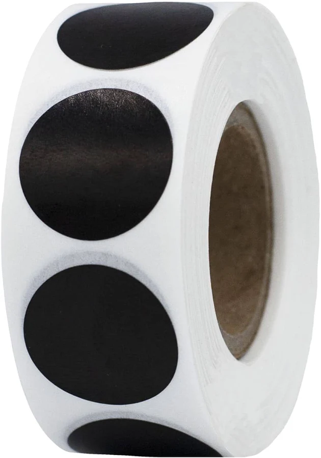 Black Color Code Labels 3/4" Round QTY 500 | Wholesale Labels | InStockLabels