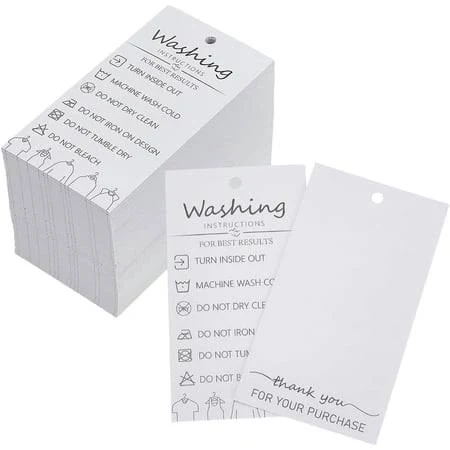 160 Pcs Handmade Fabric Washing Instructions Hang Tag