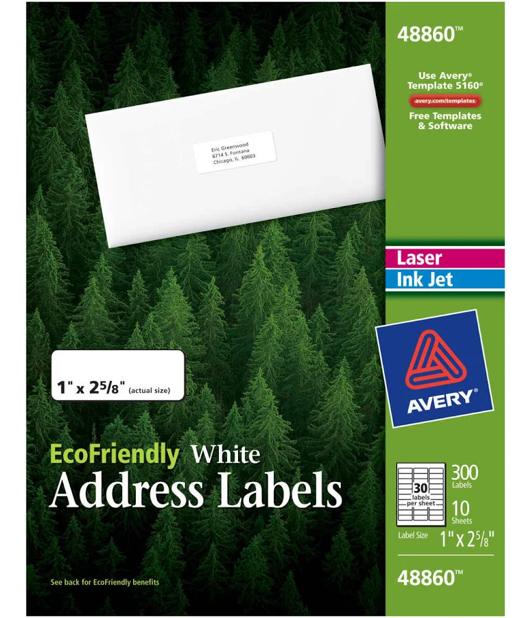 Avery EcoFriendly Address Labels 48860