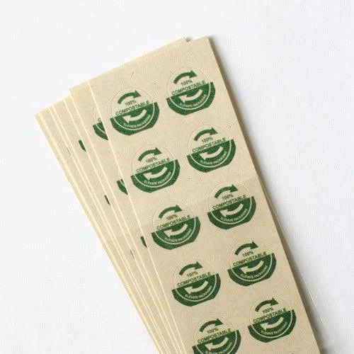 Stickers for Compostable Products | 0.5" Round | Compostable (Sheet of 200) pack of 200 | Elevate Packaging