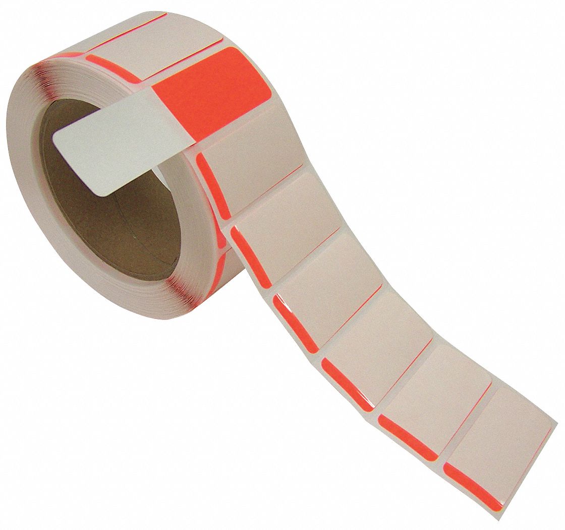 Self-Laminating Label: Paper, Adhesive Sign Mounting, 1 in x 2 in Nominal Sign Size, 500 PK