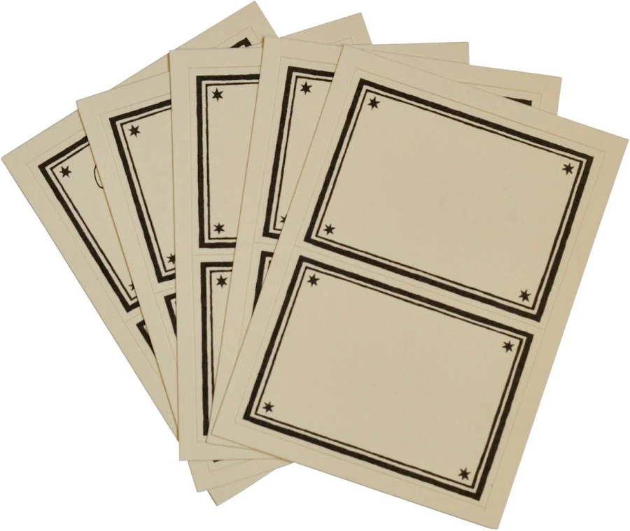 Packet of 10 Large Self-Adhesive Labels with Black Border