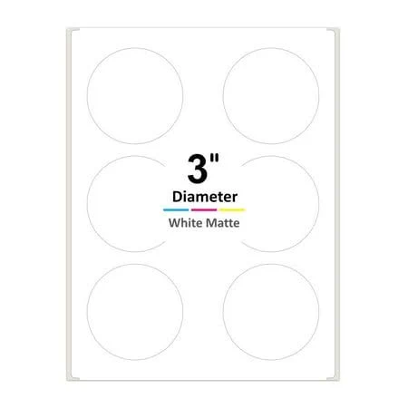 Packzon Round Labels for Laser/Inkjet Printers