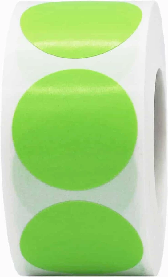 Hot Green Labels 1" Round QTY 500 | Wholesale Labels | InStockLabels