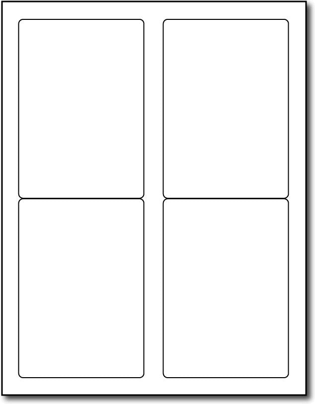 4 up White Adhesive Labels