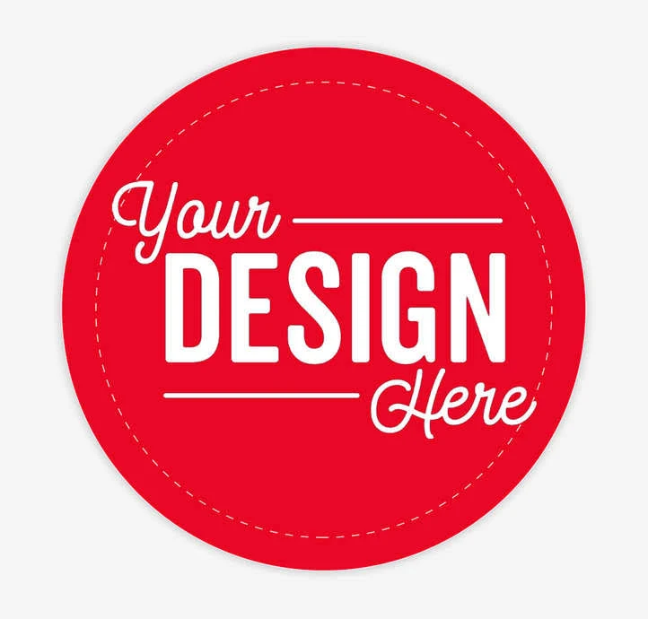 Custom Full Color 2" Circle Roll Labels (Roll of 500) - Red- 1-Color Text or Art Design
