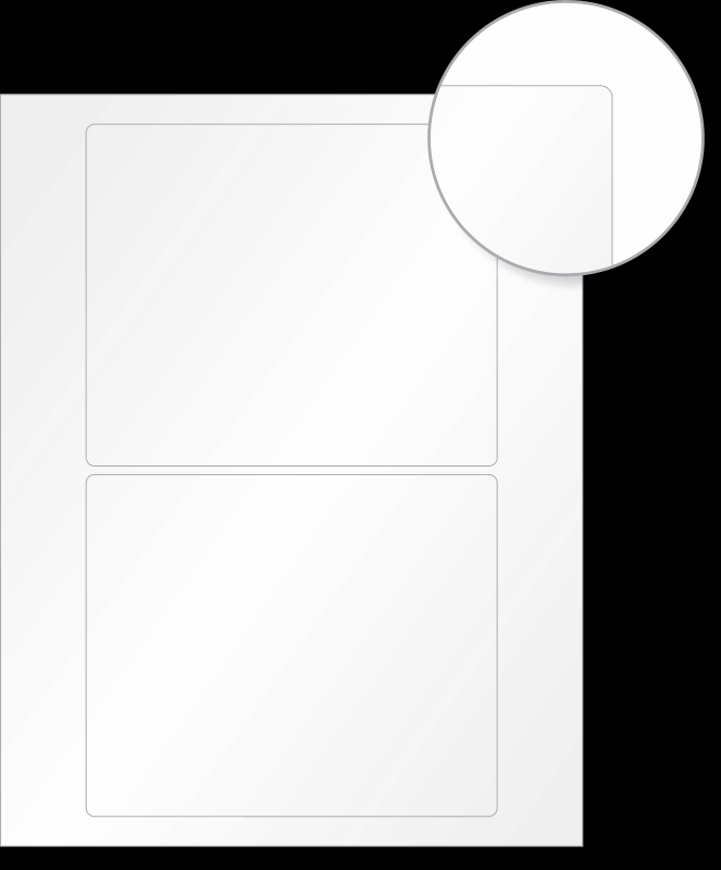 Blank Printable Laser Labels, 5" x 6" Sheets of EconoGuard Vinyl, with heavy adhesive, 10 Sheets, 8.5"x11"