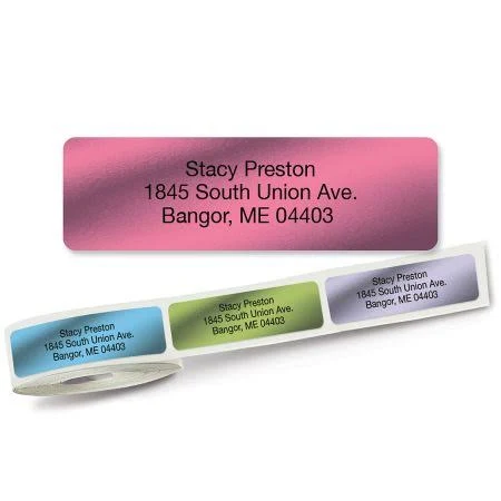 Metallic Rainbow Rolled Address Label
