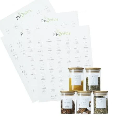PreZervers 160 Minimalist Spice Jar Labels