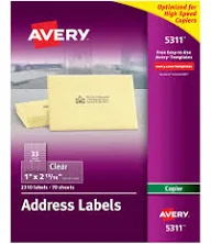 Avery Copier Mailing Labels Copiers 1 x 2.81 5311