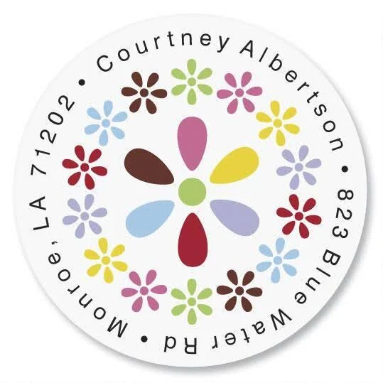 Personalized Self-Stick Hopscotch Round Address Labels -Set of 144