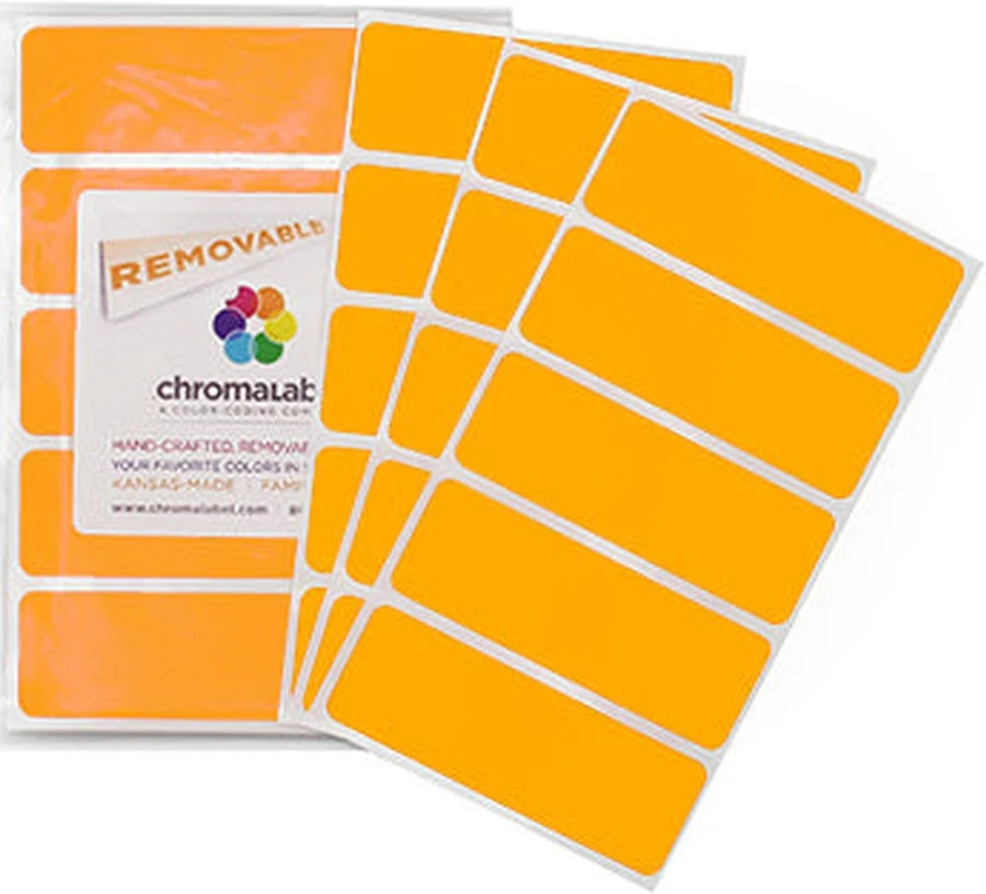 1" x 3" Removable Color-Code Rectangle Labels
