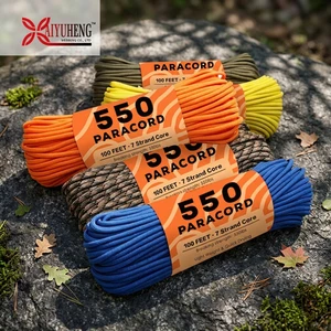 Многоцветный паракорд 550, 100 футов, 7-жильный нейлоновый шнур для браслетов, брелоков, темляков, выживания на природе