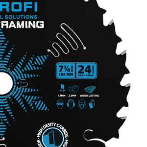 Пильный диск PROFI 184 мм, 24 зуба, с твердосплавными напайками, 7 1/4 дюйма, для быстрой резки древесины