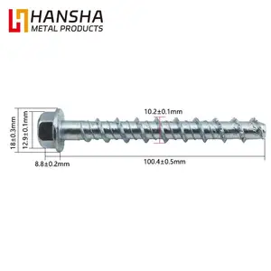 Поставщик крепежа: Саморезы для бетона M6, M8, M10, M12, оцинкованные, с шестигранной фланцевой головкой, анкерные болты