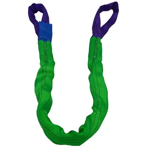 Стропы для подъема и буксировки из высокопрочного полиэстера, круглые, с двойным ушком, 2 дюйма x 8 футов