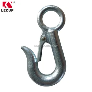 Крюк-карабин LEKUP из кованой стали, оцинкованный, серебристый, для подъема тросов, цепей, грузов, кранов