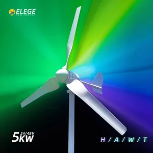 Ветрогенератор Elege 1кВт 2кВт 3кВт 5кВт 12В 24В 48В с горизонтальной осью и контроллером MPPT