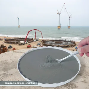 Высокопрочный водостойкий экологичный готовый бетонный раствор для фундаментов ветроэнергетических установок (наземных и морских)