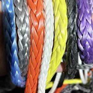 Цветной 12-прядный безсердечниковый трос из UHMWPE с покрытием, жесткий трос из UHMWPE Dyneema Amsteel для тросов с ушками для складывания