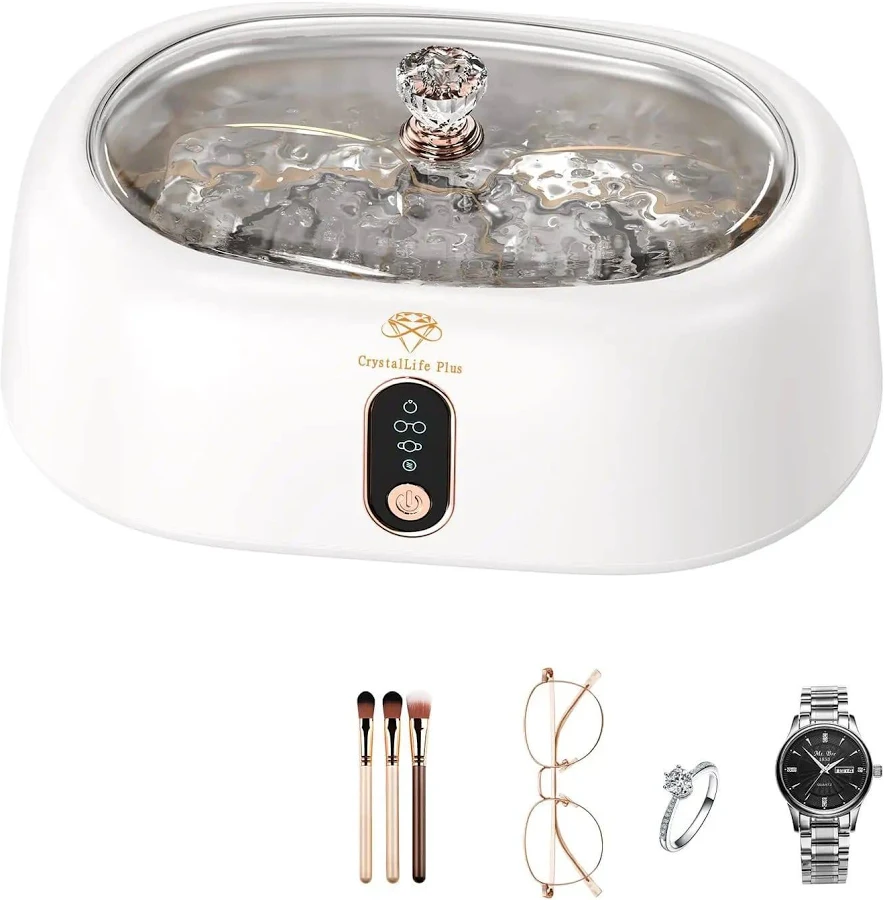 Deep Clean Master Ultrasonic Cleaner 45KHz 16oz Stainless Steel Tank For Jewelry Eyeglasses Watch Straps Retainers Dentures With 4 Cleaning Modes Safe